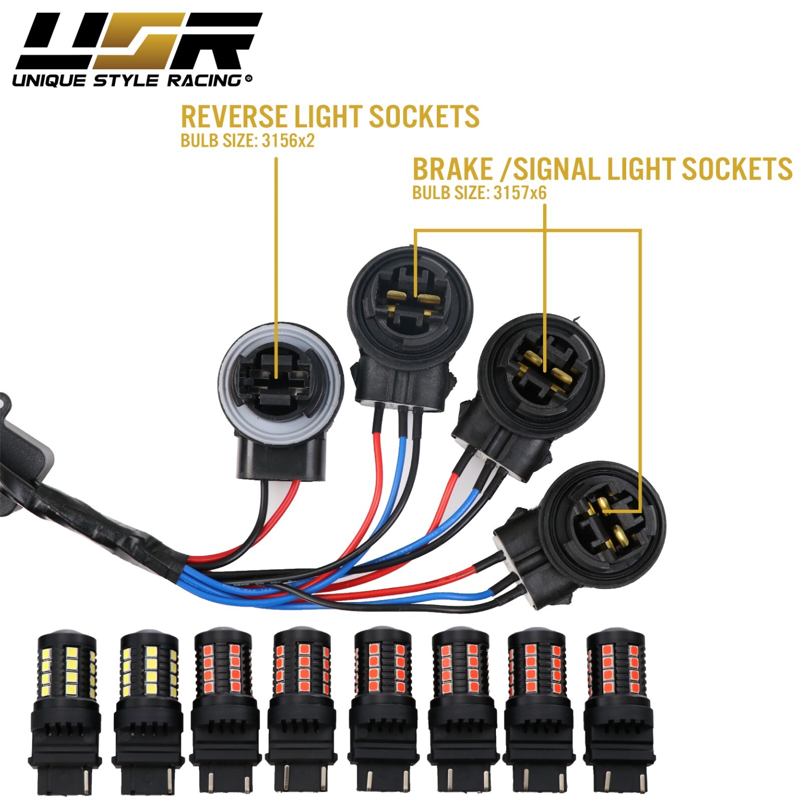 Plug&Play 8 LED Bulbs + Tail Light Harness + SEQUENTIAL SIGNAL For 96-04 Mustang