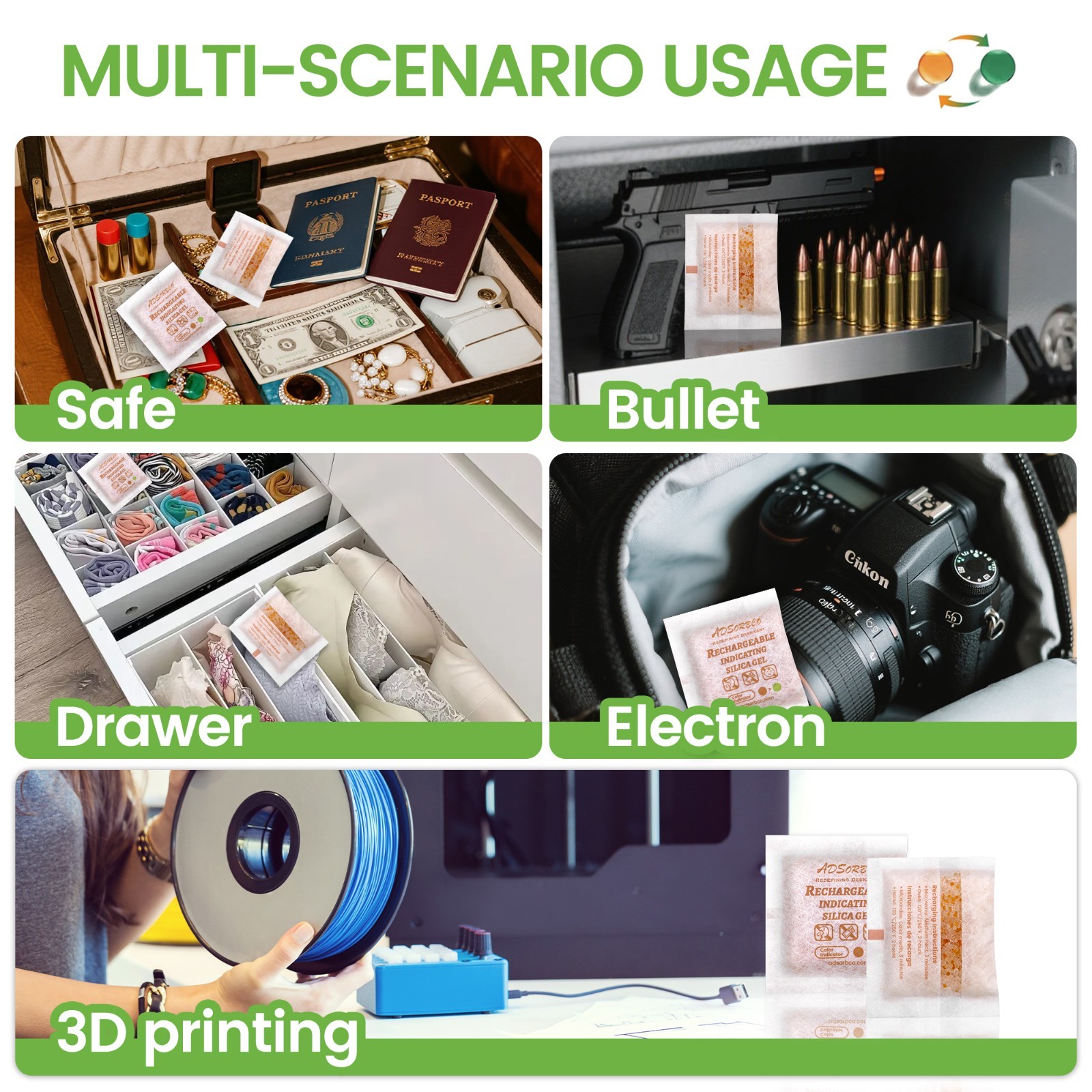 ADSorbco 20 Gram (15 Pack) Silica Gel Packets