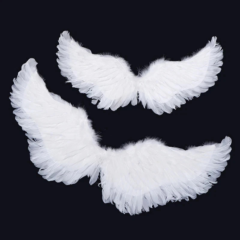 White Angel Feather Wings Set – Halo & Wand for Kids and Adults Cosplay