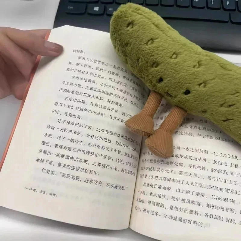 15cm Amusable Green Sour Pickle Plush Toy Cute Collectible Soft Stuffed Doll**