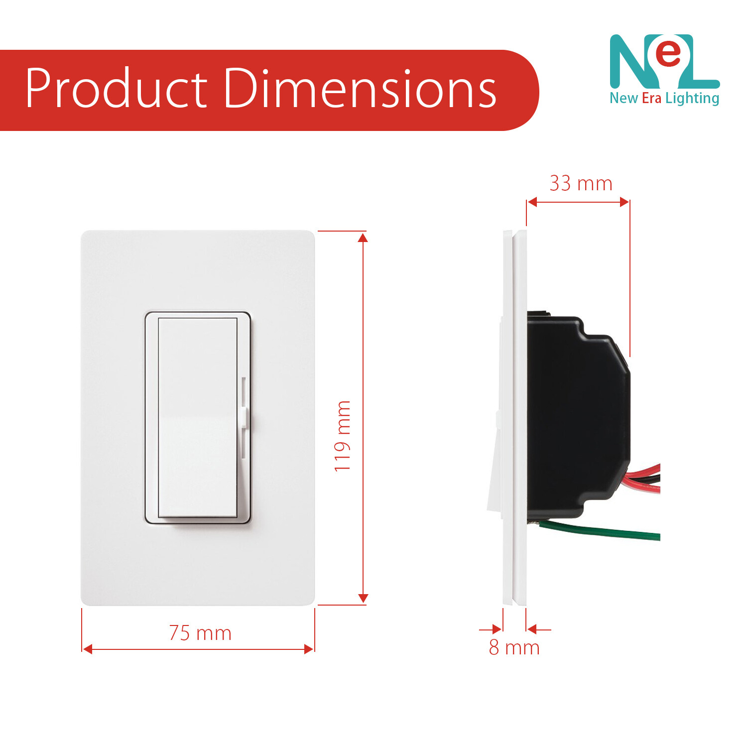 LED Decora Rocker Dimmer, Single & 3-Way Switch, CFL 600W / LED 150W