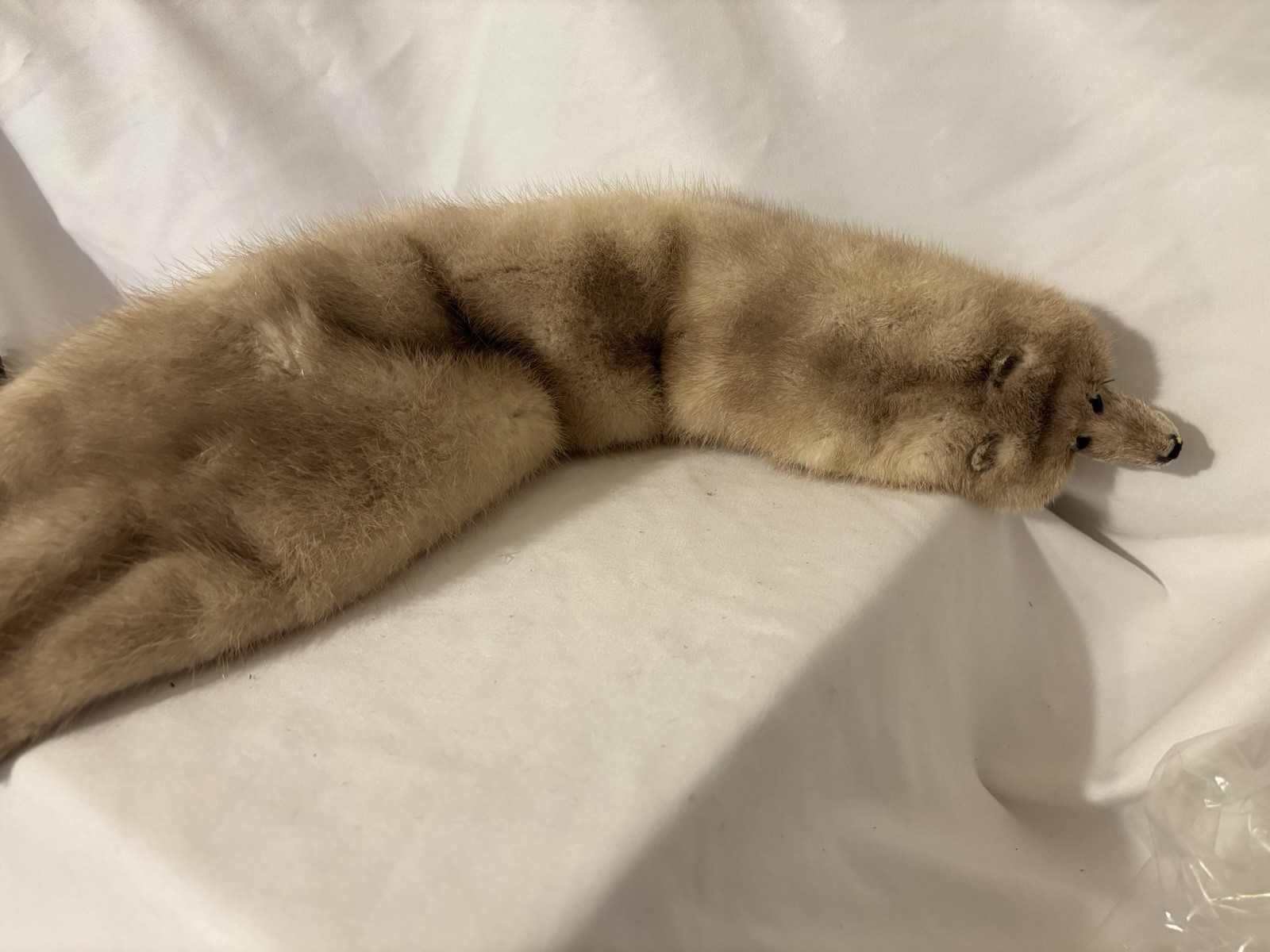 Vintage Mink Fur Whole Body Pelt Stole Collar Wrap ~Total length 25.5 inches