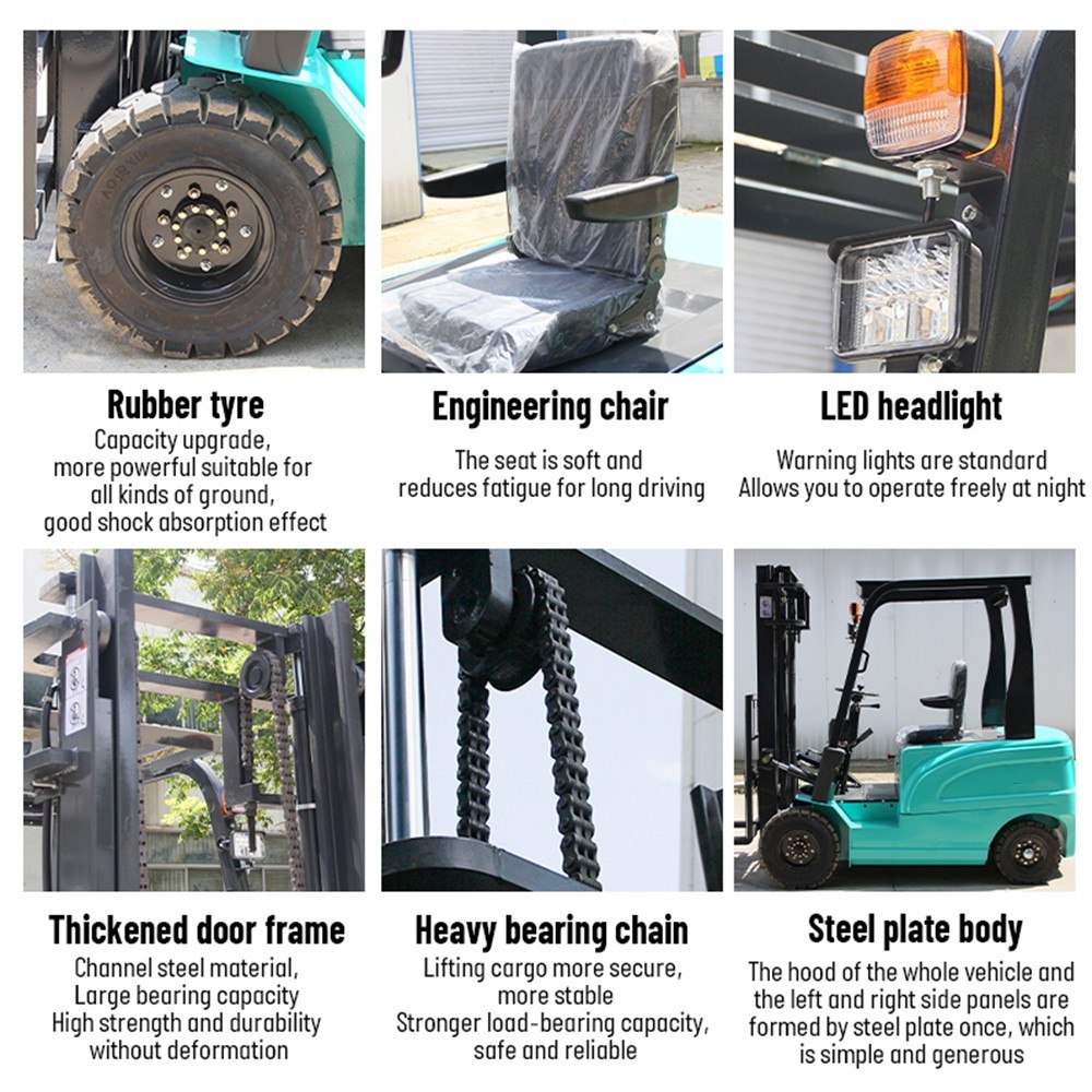 Electric Forklift Side Shift 4400lbs with Lead-Acid Battery Forklift Free Ship