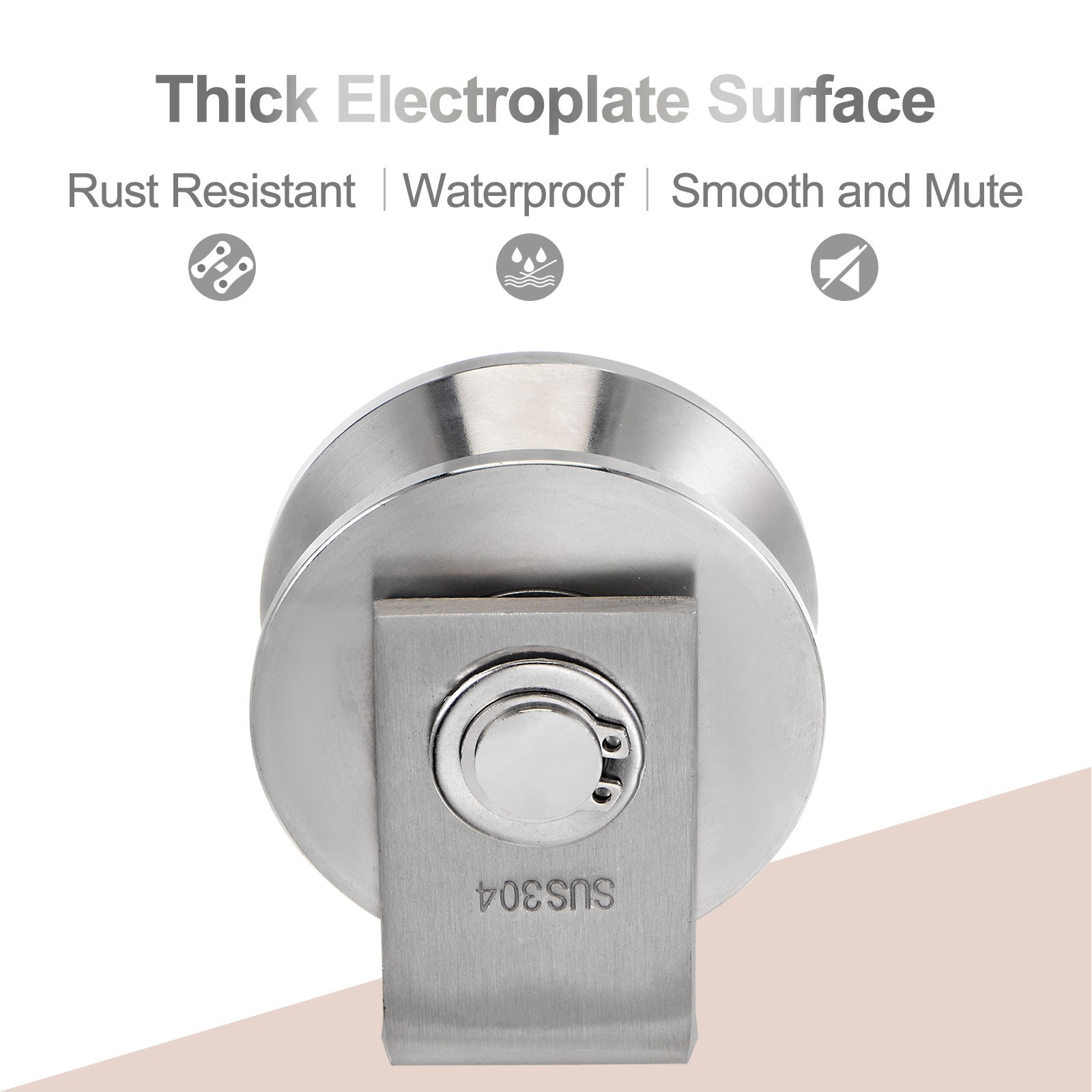 2pcs 2.7" V Groove Wheel Sliding Gate Caster Rigid Caster Wheels with Bracket