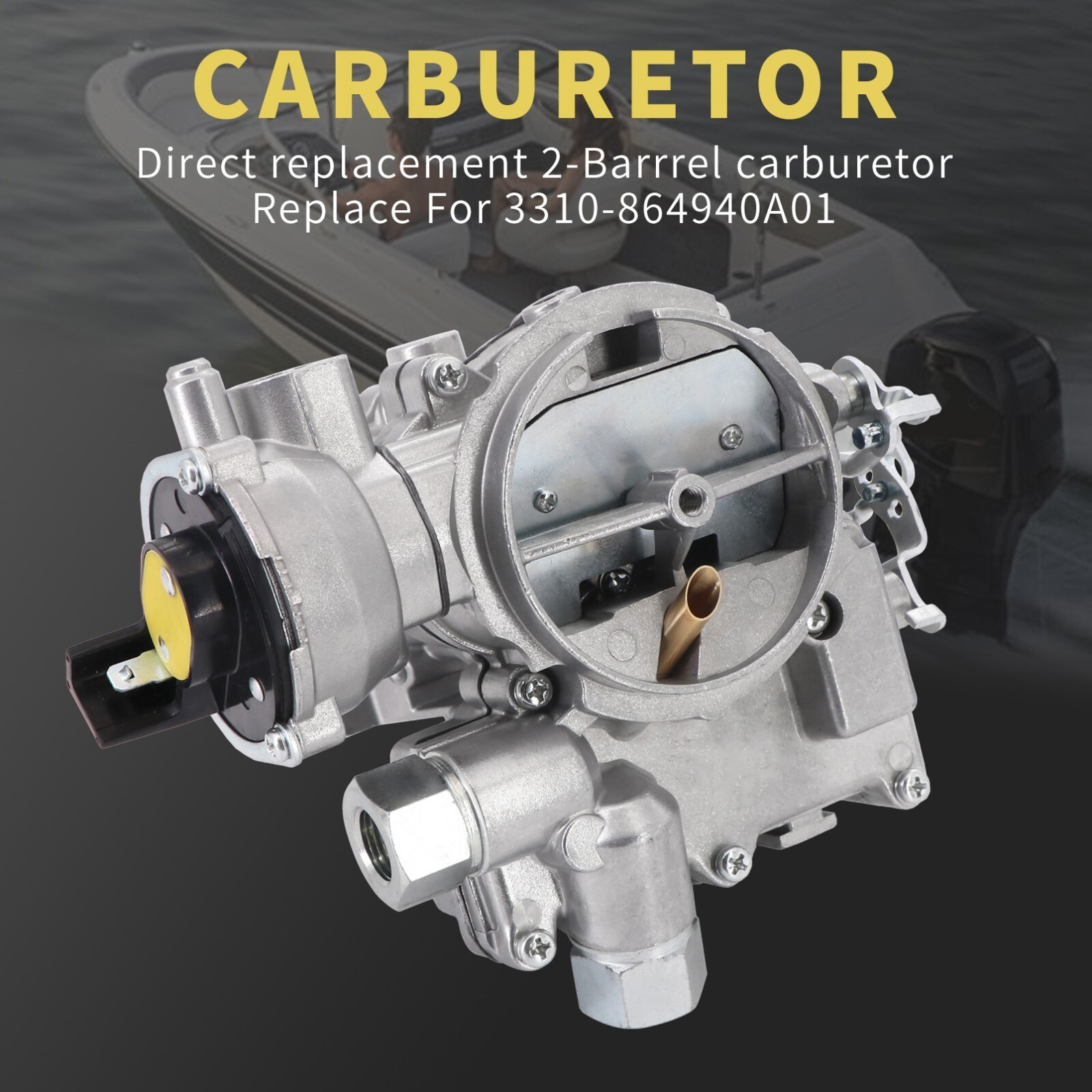 Marine Carburetor For 4cyl 2.5L 3.0L 2BBL Rochester Mercarb 3310-864940A01