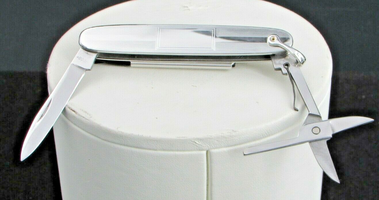 WEH Hayward Vintage Sterling Silver 2.5" Pocket Knife w/ Hard Case, New