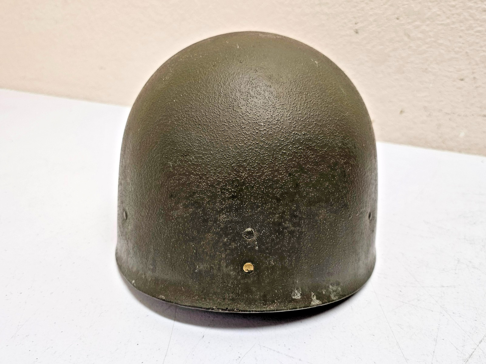 1950s US Army M1 Helmet w/ Green Metal Chinstrap & Liner