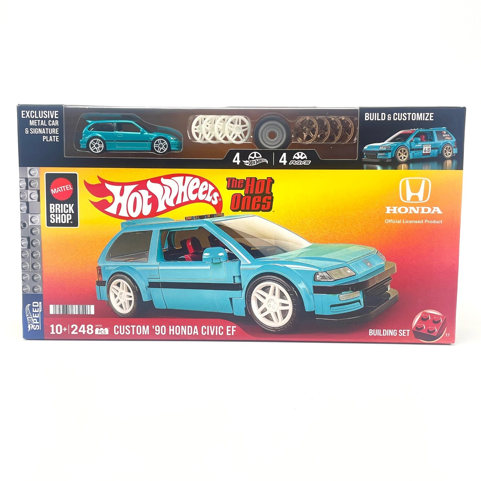 Hot Wheels Mattel Brick Shop Custom '90 Honda Civic EF Building Set 248 PCS