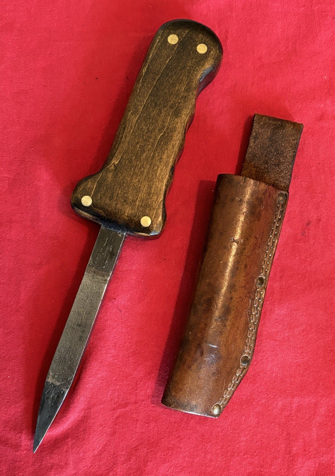 WW1 1914-1918 ENGLISH TRENCH SPIKE KNIFE - NEW WOOD GRIP