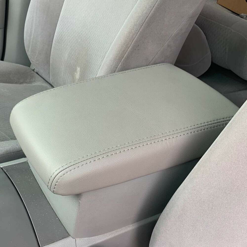 Fits 2008-2013 Toyota Highlander Leather Center Console Lid Armrest Cover Gray D
