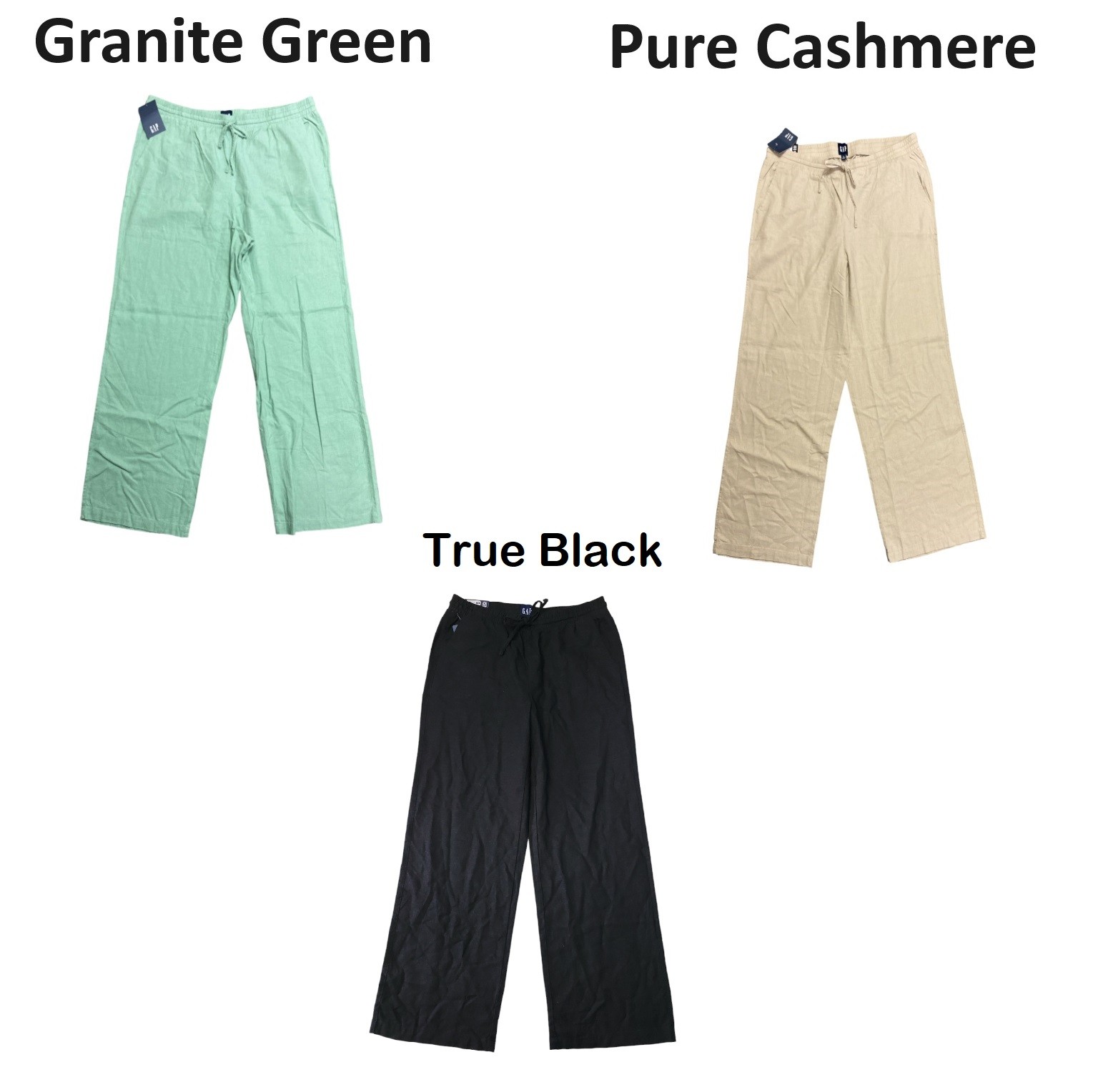 GAP Women's Drawstring Elastic Waist Linen Pull On Pant