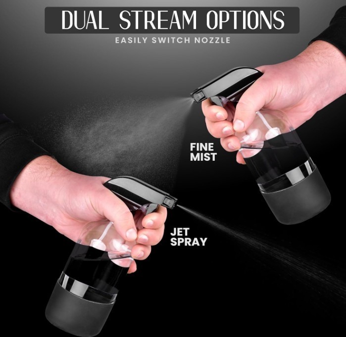 3 PACK! 16oz Glass Spray Bottle with Silicone Sleeve, Refillable Cleaning Plants