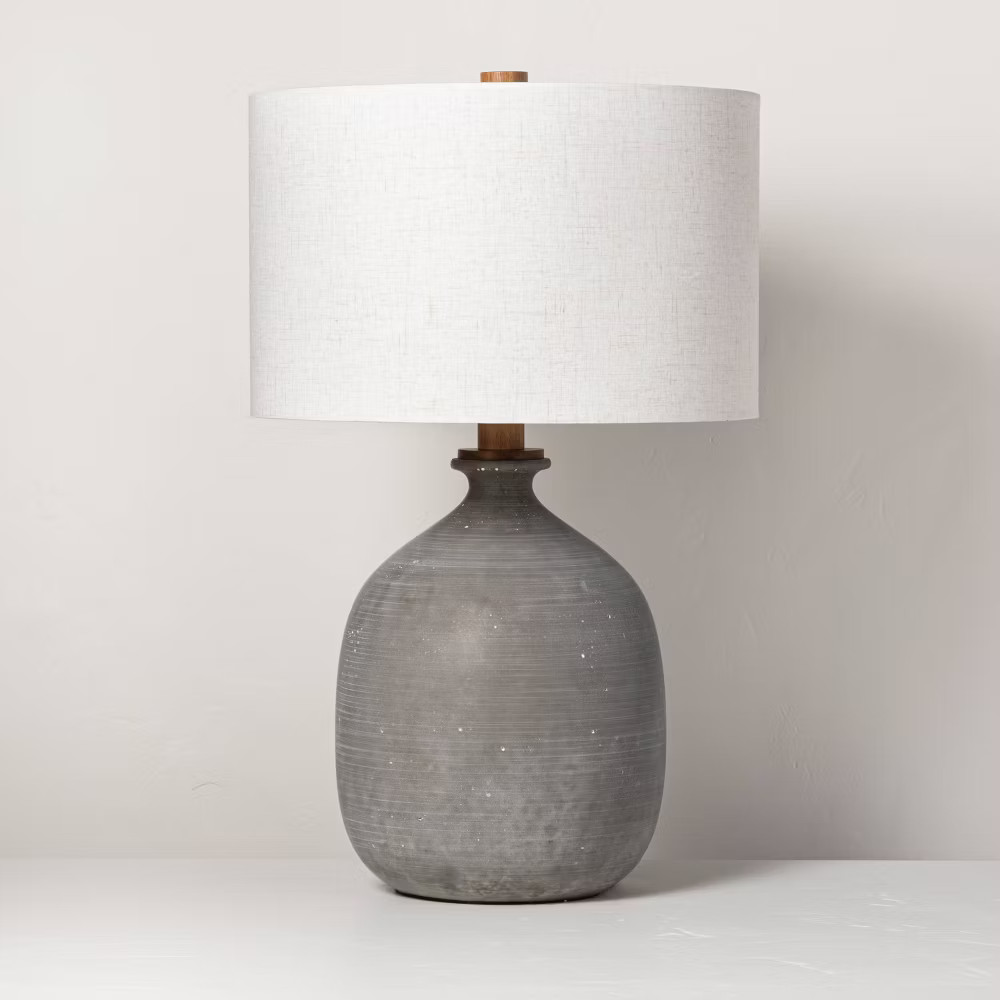 Resin Table Lamp Gray (Includes LED Light Bulb) - Hearth & Hand