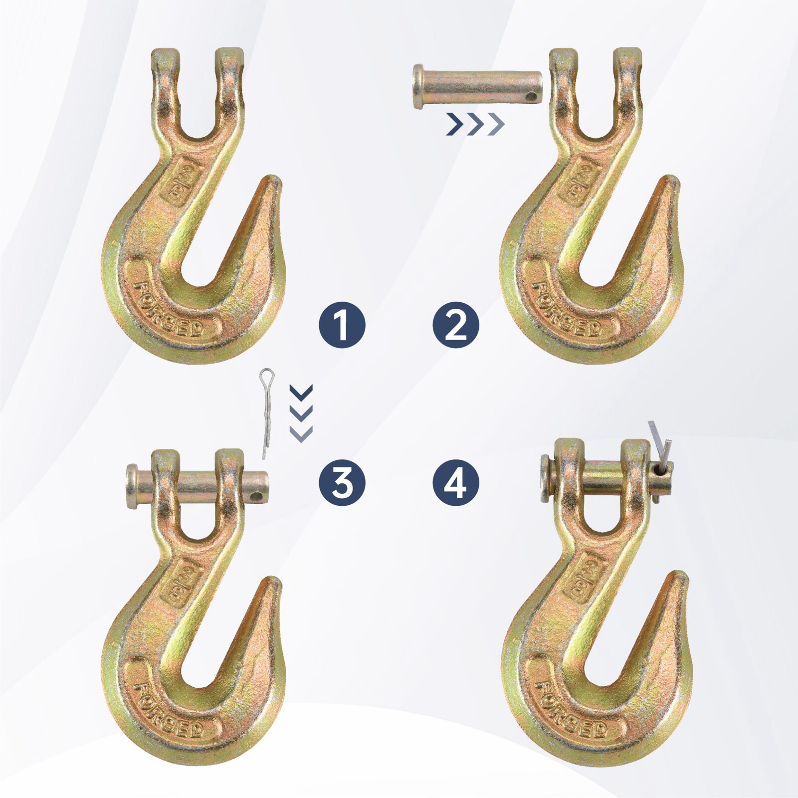 10 Pack G70 3/8" Clevis Grab Hooks Tow Chain Hook Flatbed Truck Trailer Tie Down