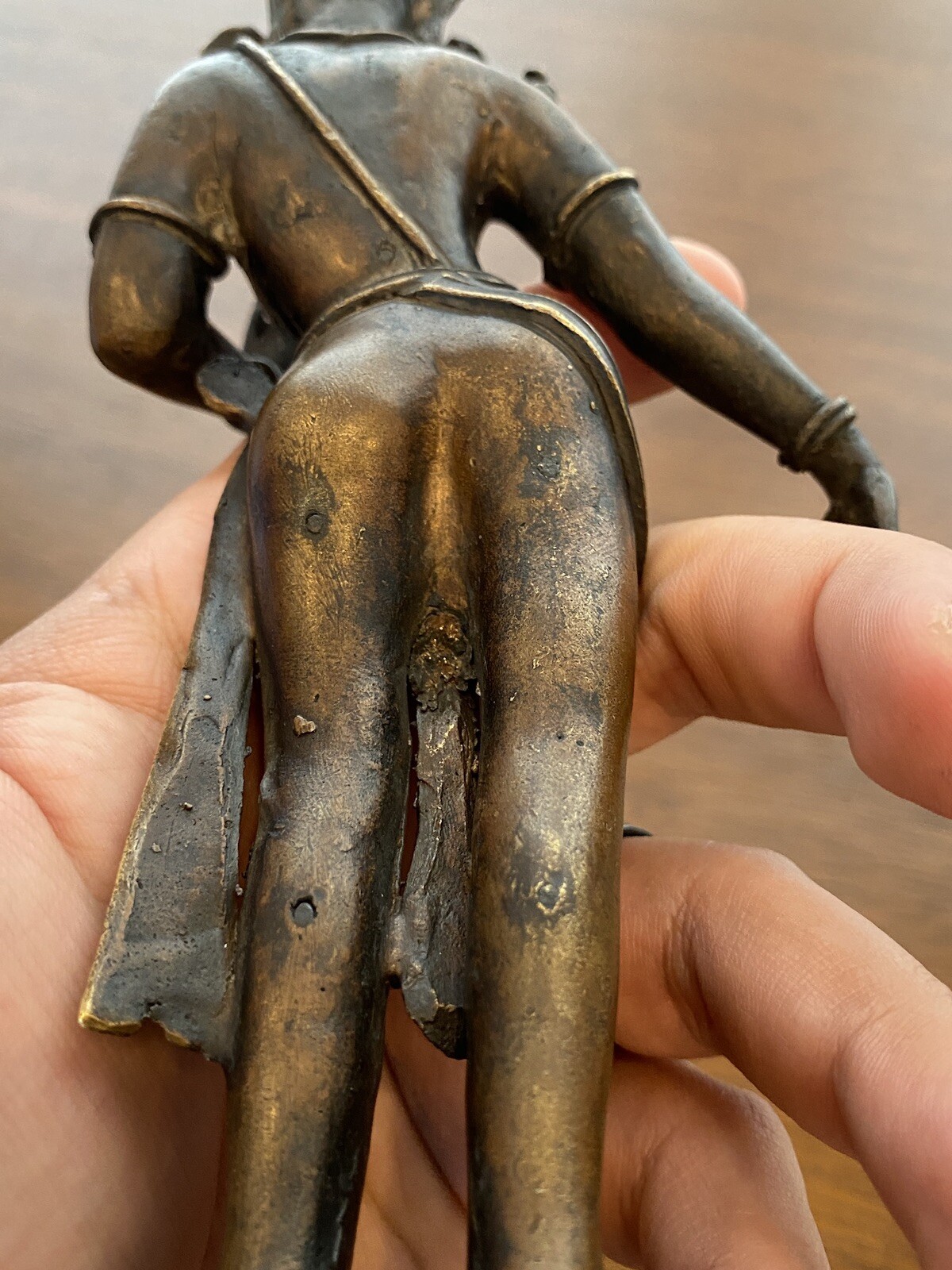 ANTIQUE Buddhist Deity Avalokiteshvara Bodhisattva Cast Bronze Sculpture 8.5"H