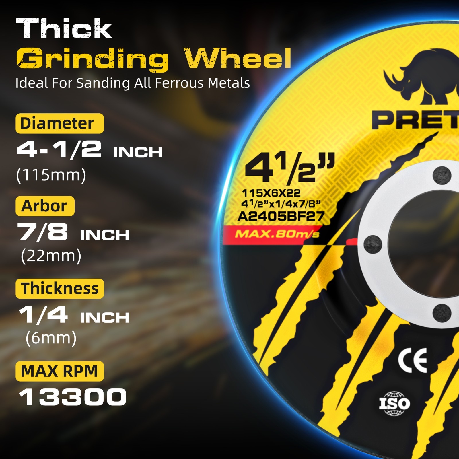 26PCS 4.5" Metal Cut Off Wheels Grinding Flap Disc Angle Grinder 40 60 80 Grit