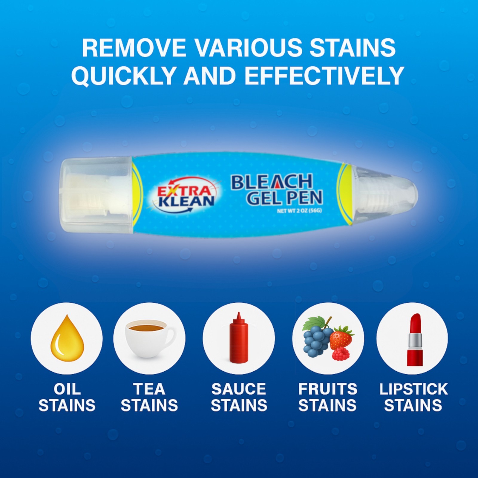 Bleach Gel Pen For Whites Dual Tipped 2 OZ NEW (Ship From USA)