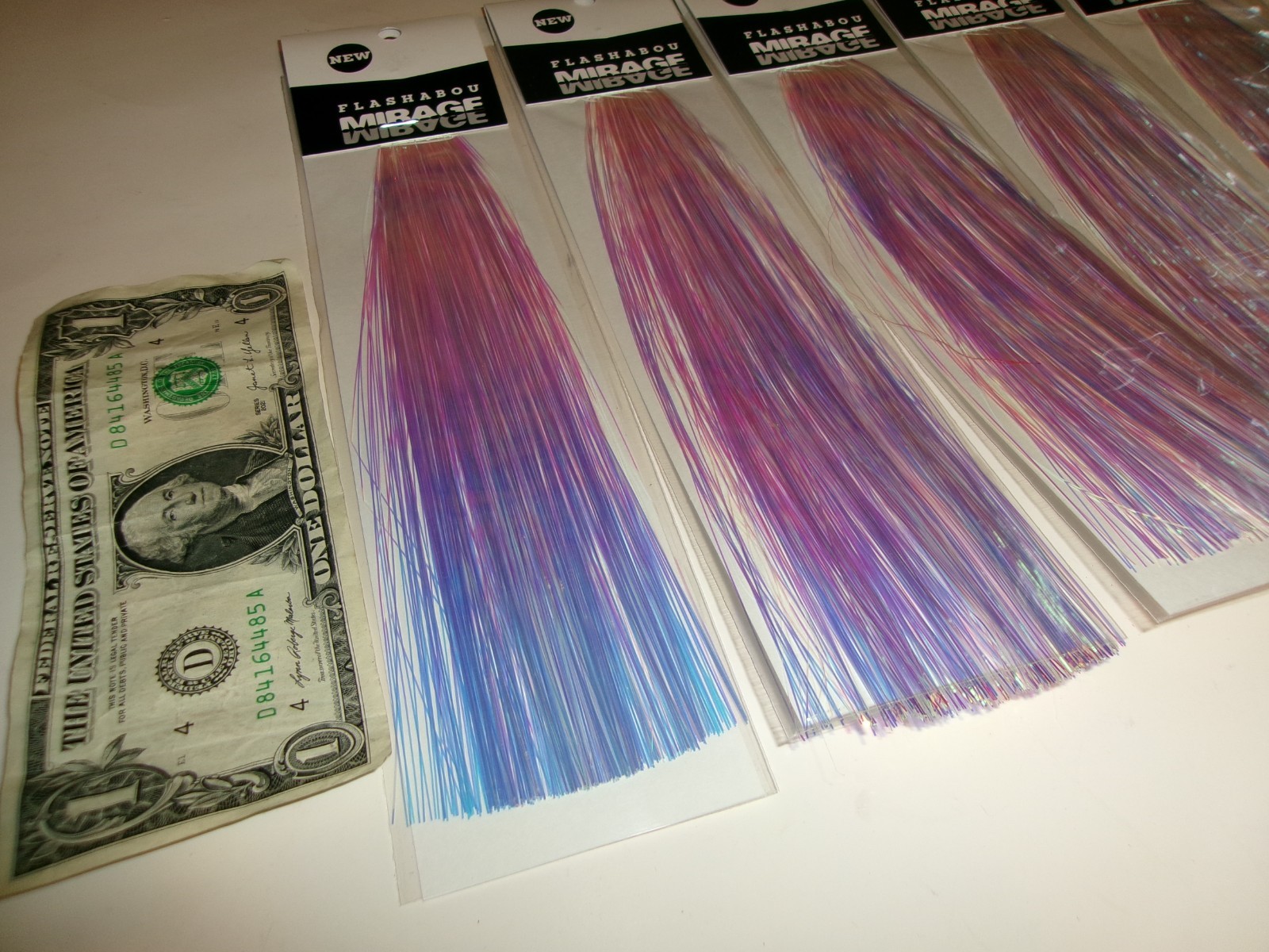 Lot of 5 Packs Hedron Inc. 9" Mirage Opal Flashabou Fly Tying Lure Making - New