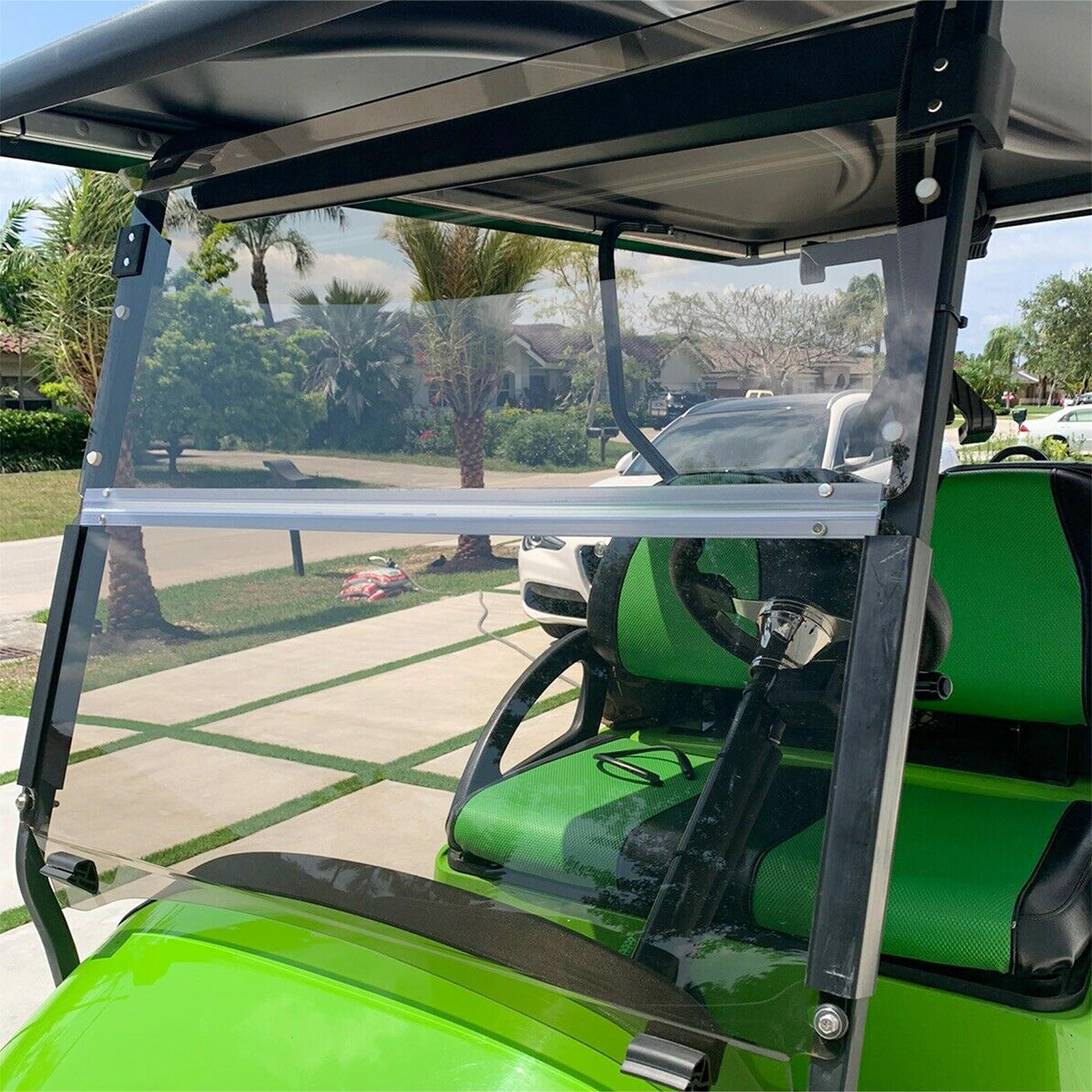 Tinted Fold Down Golf Cart Windshield Windscreen For Club Car Precedent 04-UP 21