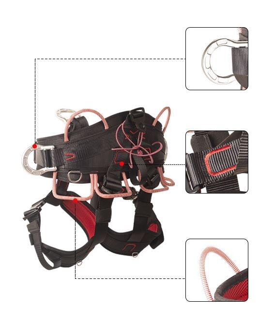 Climbing Half Body Harness Rope Arborist Saddle Tree Bridge Caving Rescue CE