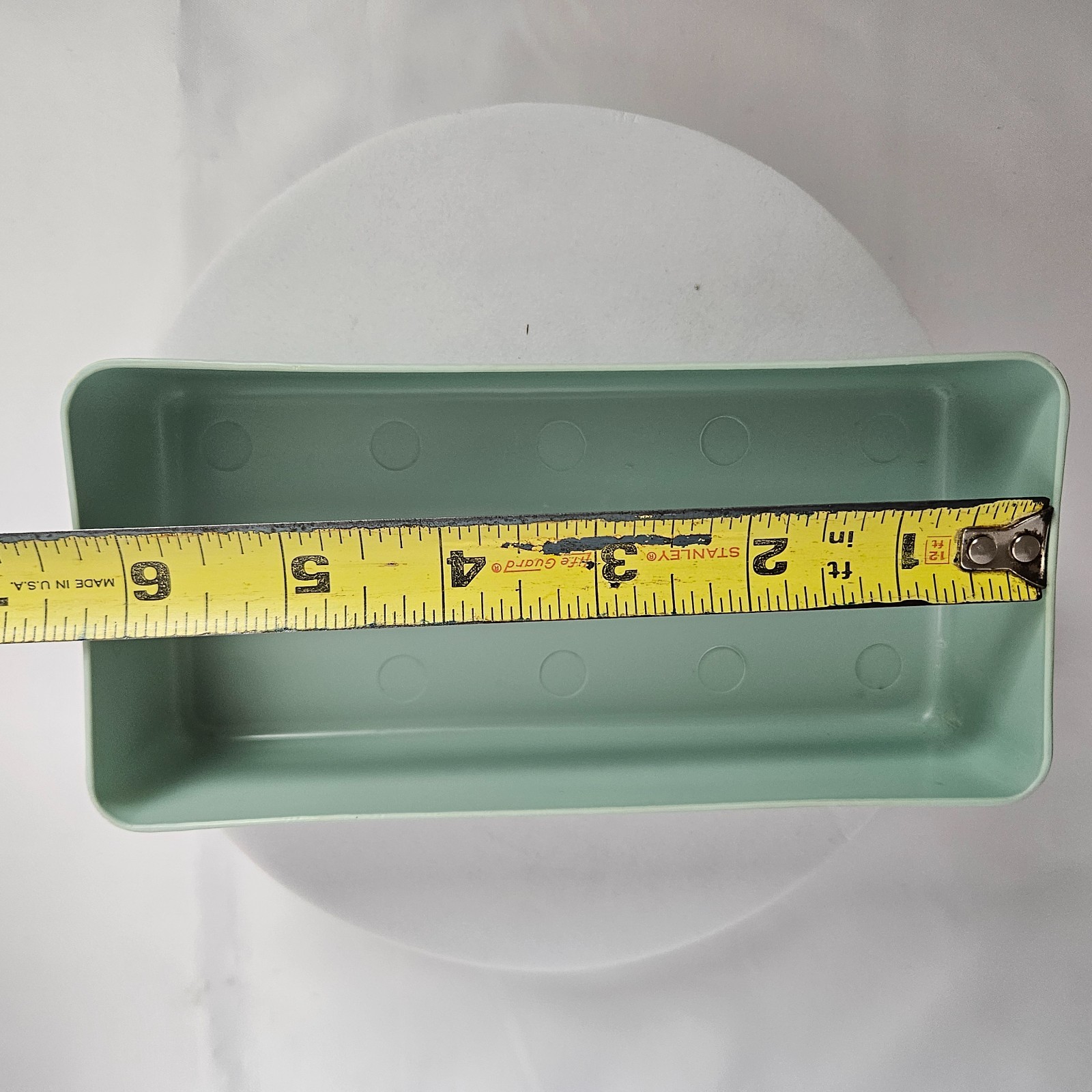 Vtg Sewing Box Vintage Mint Green Plastic Storage Case Mid Century Craft Retro