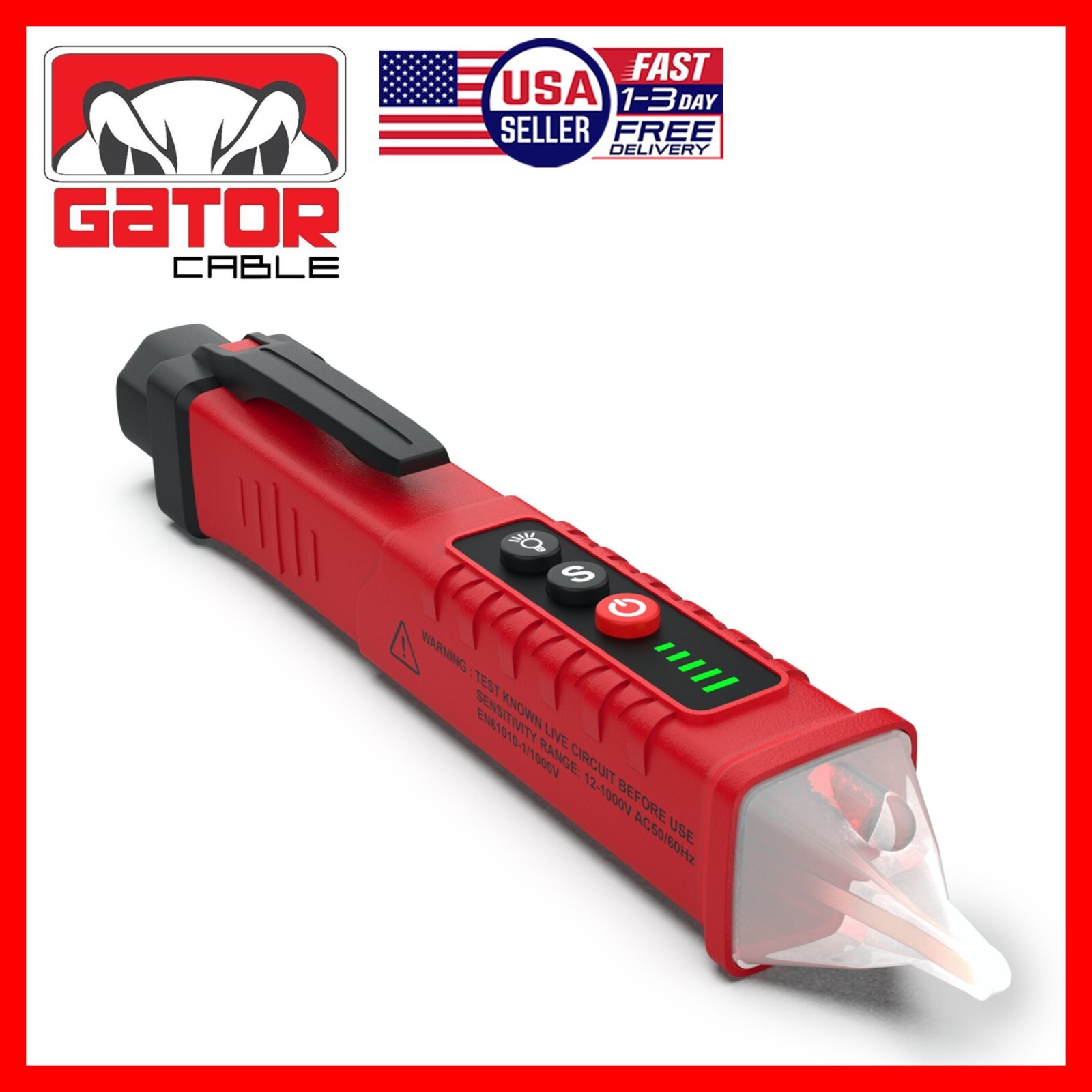 Voltage Electric Tester Volt Detector Test Pen Non-Contact Sensor AC DC 12-1000V