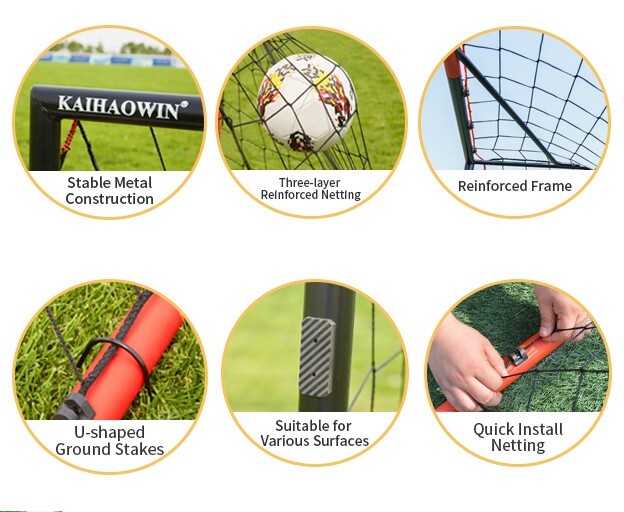 10'x6.6' Soccer Goal, Steel Frame Goal,Heavy Duty Metal Soccer Goals