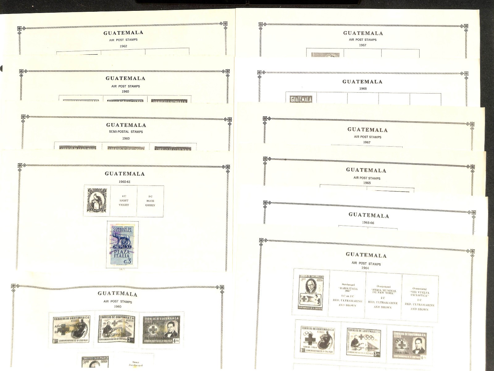 Guatemala Stamp Collection on 50 Scott International Pages, 1871..1986 (BB)