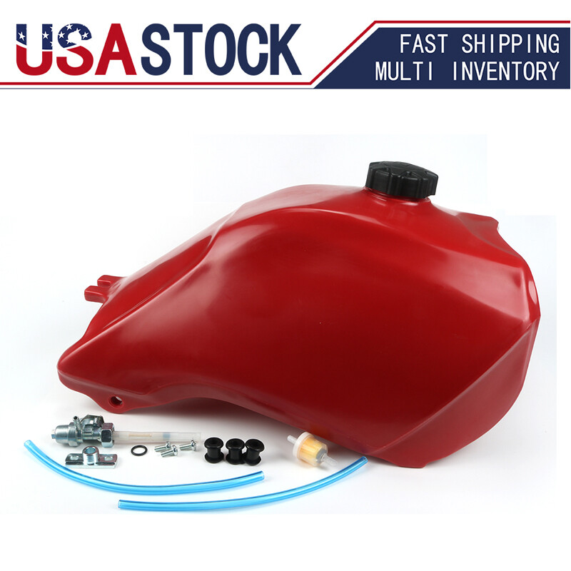 For Honda TRX300 TRX 300 93-2000 plastic gas fuel tank fourtrax Red with petcock