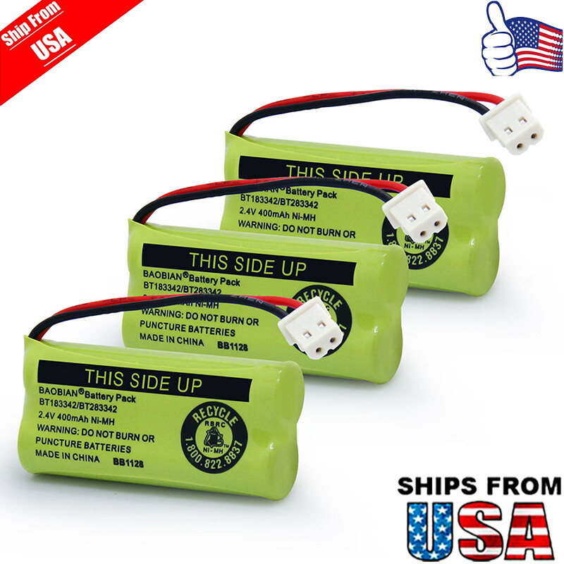 3x For Vtech BT183342/BT283342 Battery Pack 2.4V 400mAh for AT&T Cordless Phone