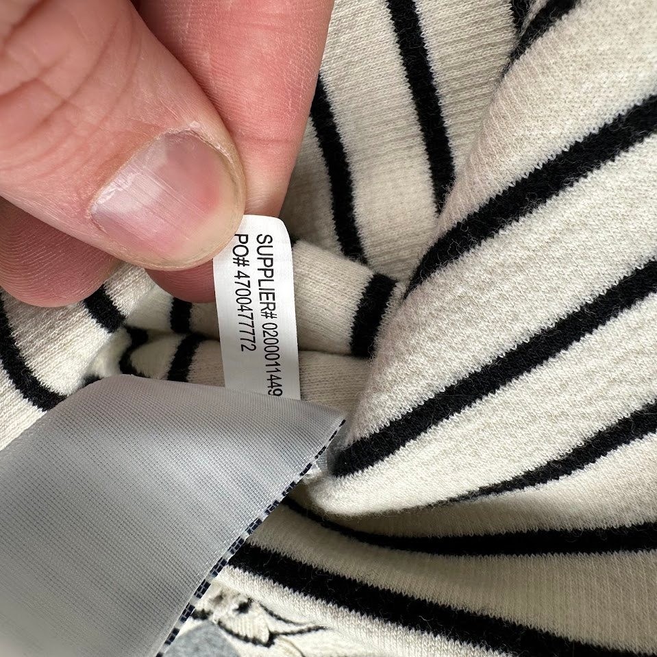 Polo Ralph Lauren Mens Medium Striped Quarter Zip Pullover Cotton Sweater Cream