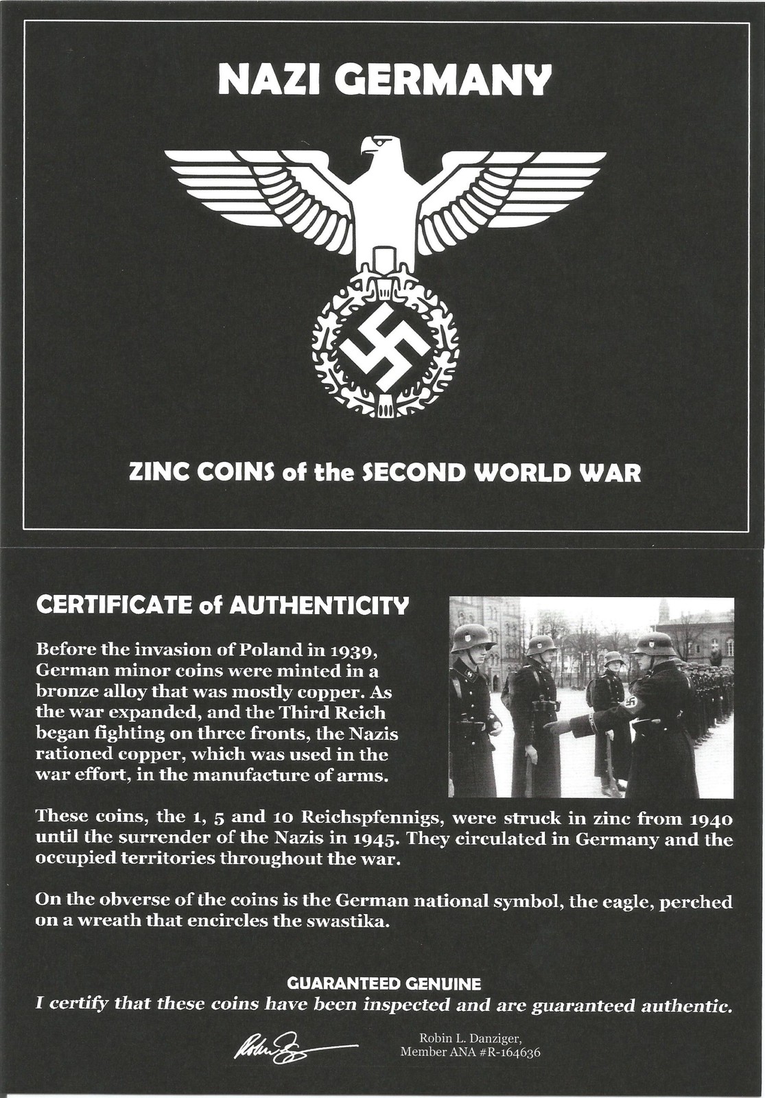 WWII Germany Set of Three Zinc Coins