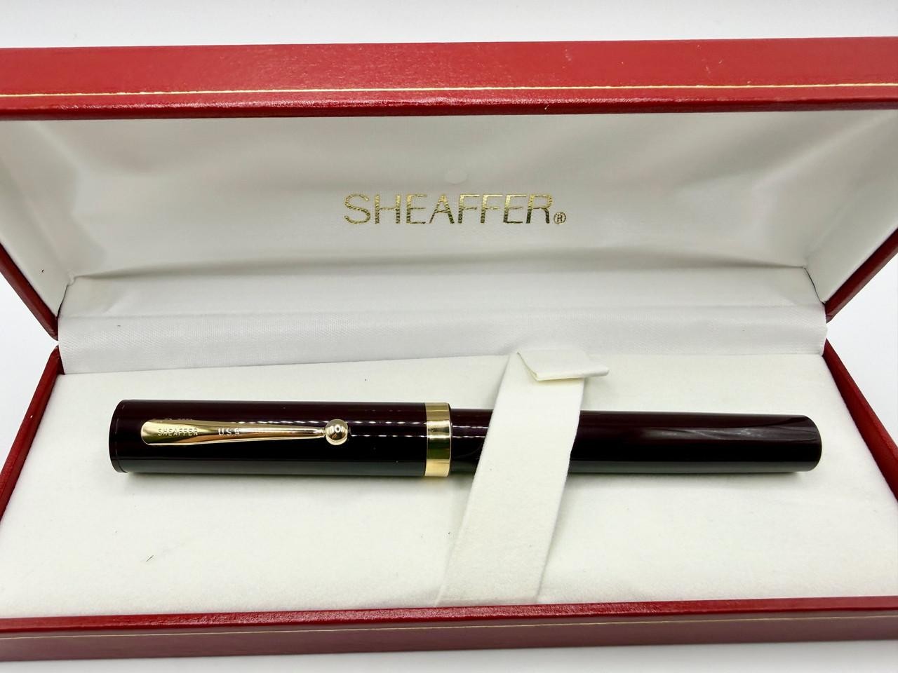 SHEAFFER MODERN LIFETIME BURGUNDY FOUNTAIN PEN M 14K NIB