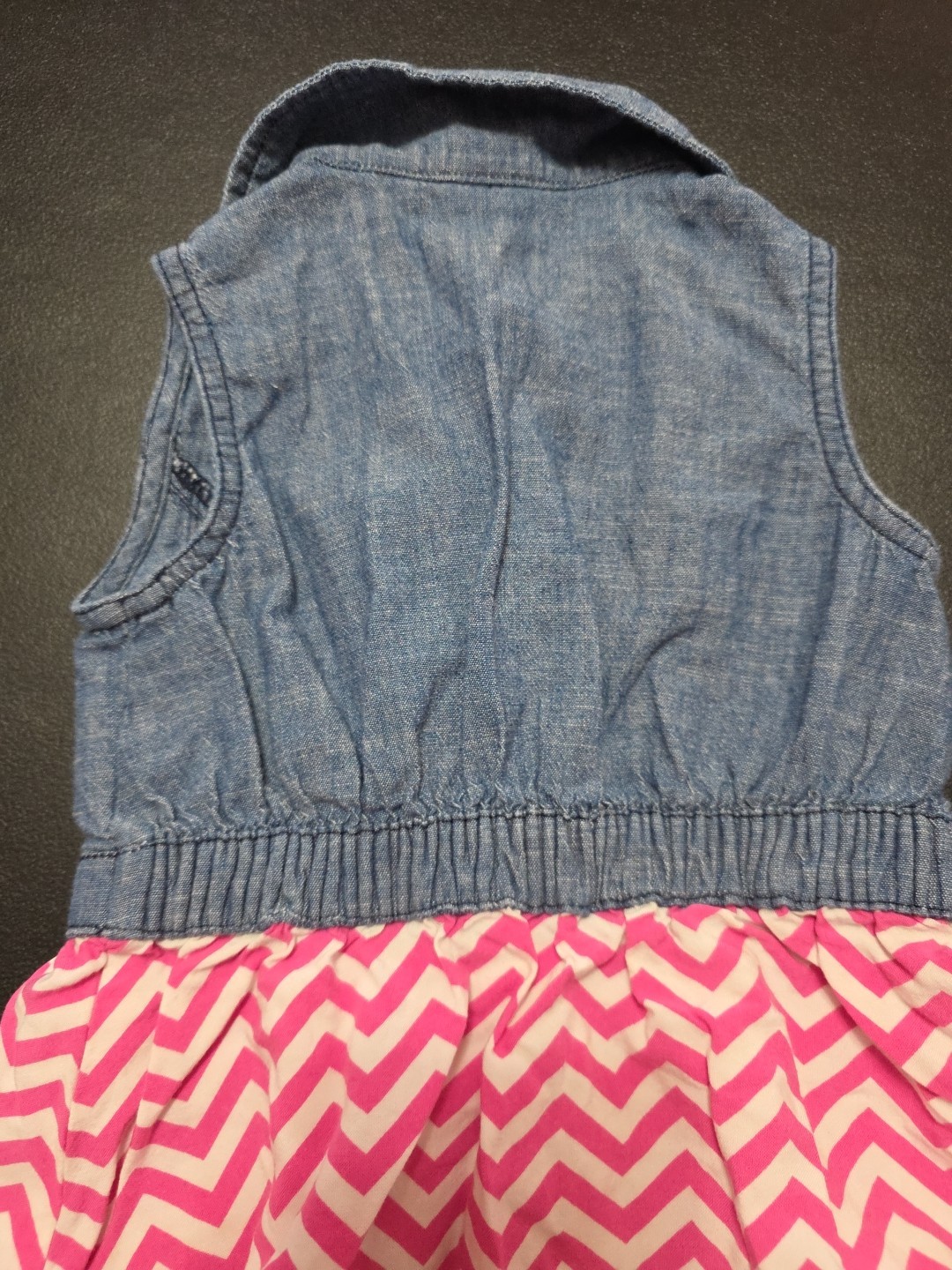 Girls Sz 2T Sleeveless Denim Look With Flowing Bottom Very Cute