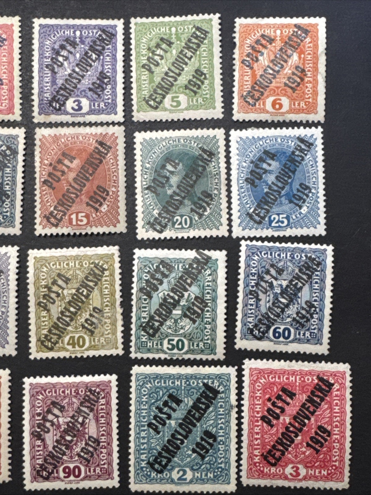 Czech Collections Overprint Posta Ceskoslovenska 1919 Mint Hinged Old Rare Stamp