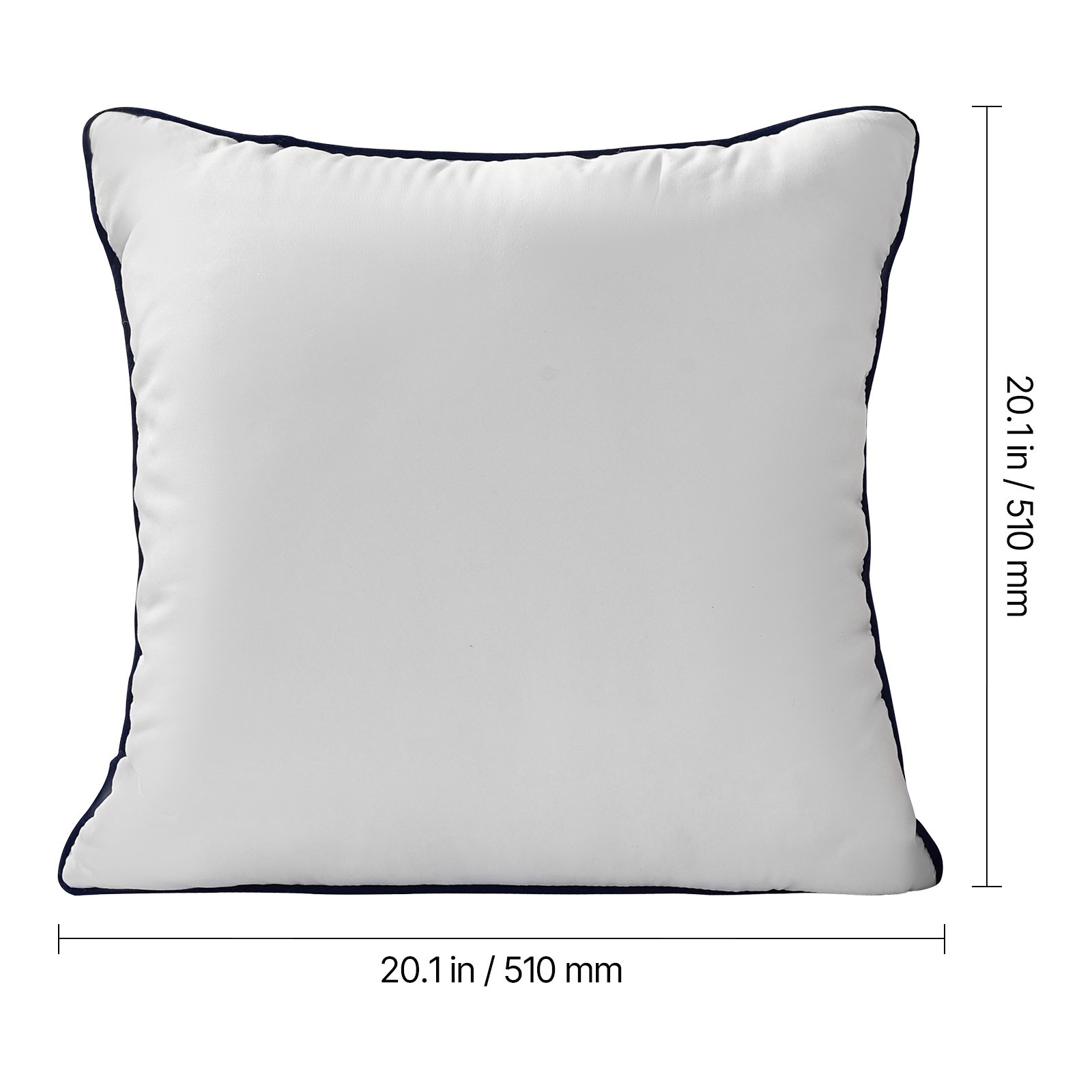 20 x 20 in Throw Pillow Inserts Pack of 2 White Down Alternative Pillows Square