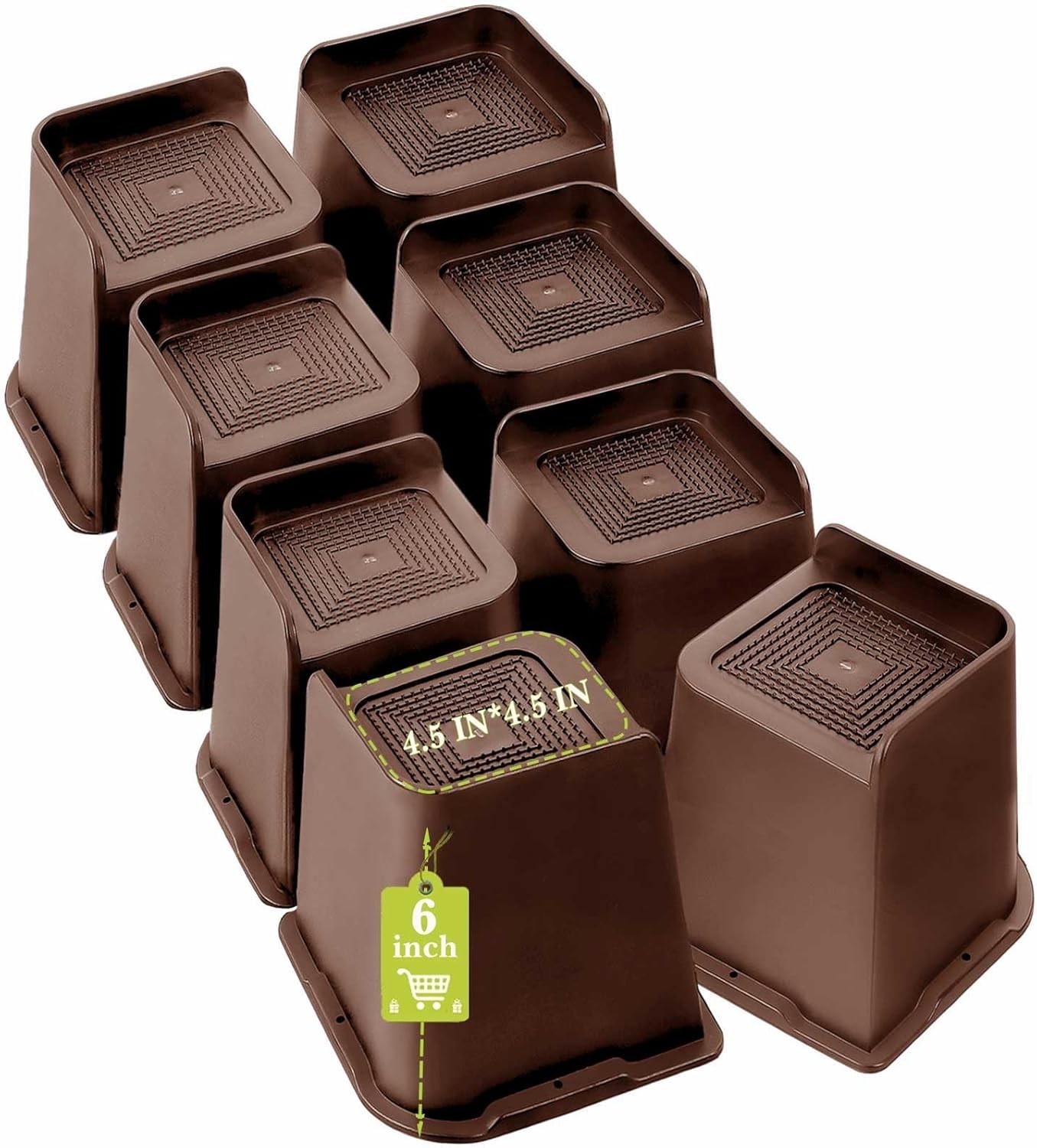 8 Pieces Bed Risers Heavy Duty, Furniture Risers Oversized Couch Leg ,6 inches