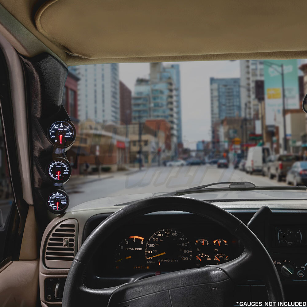 GlowShift Black Triple Gauge 52mm Pillar Pod for 1997-2002 Ford F-150