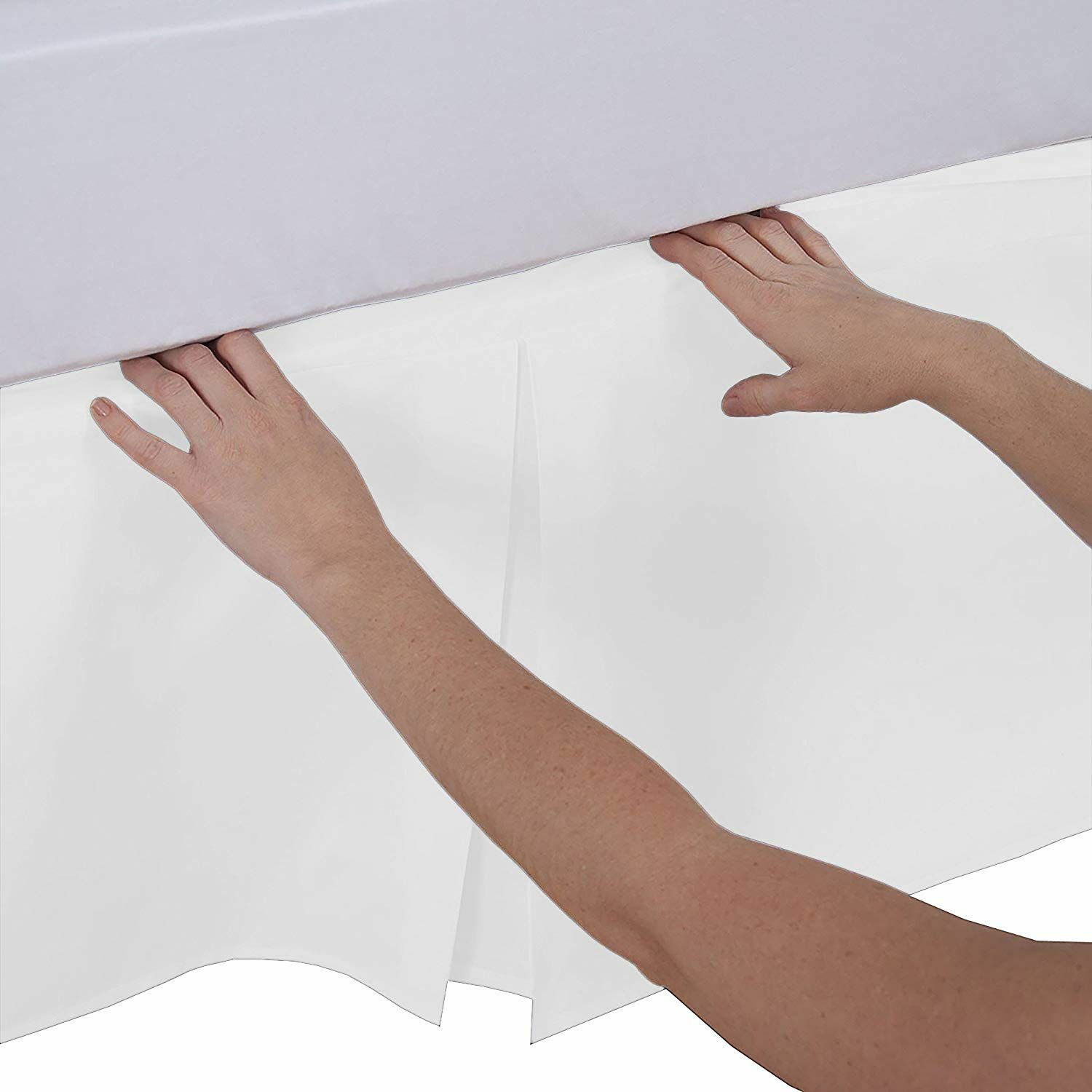 16" Drop Luxury Bed Skirt Solid Microfiber Pleated Premium Tailored Dust Ruffle