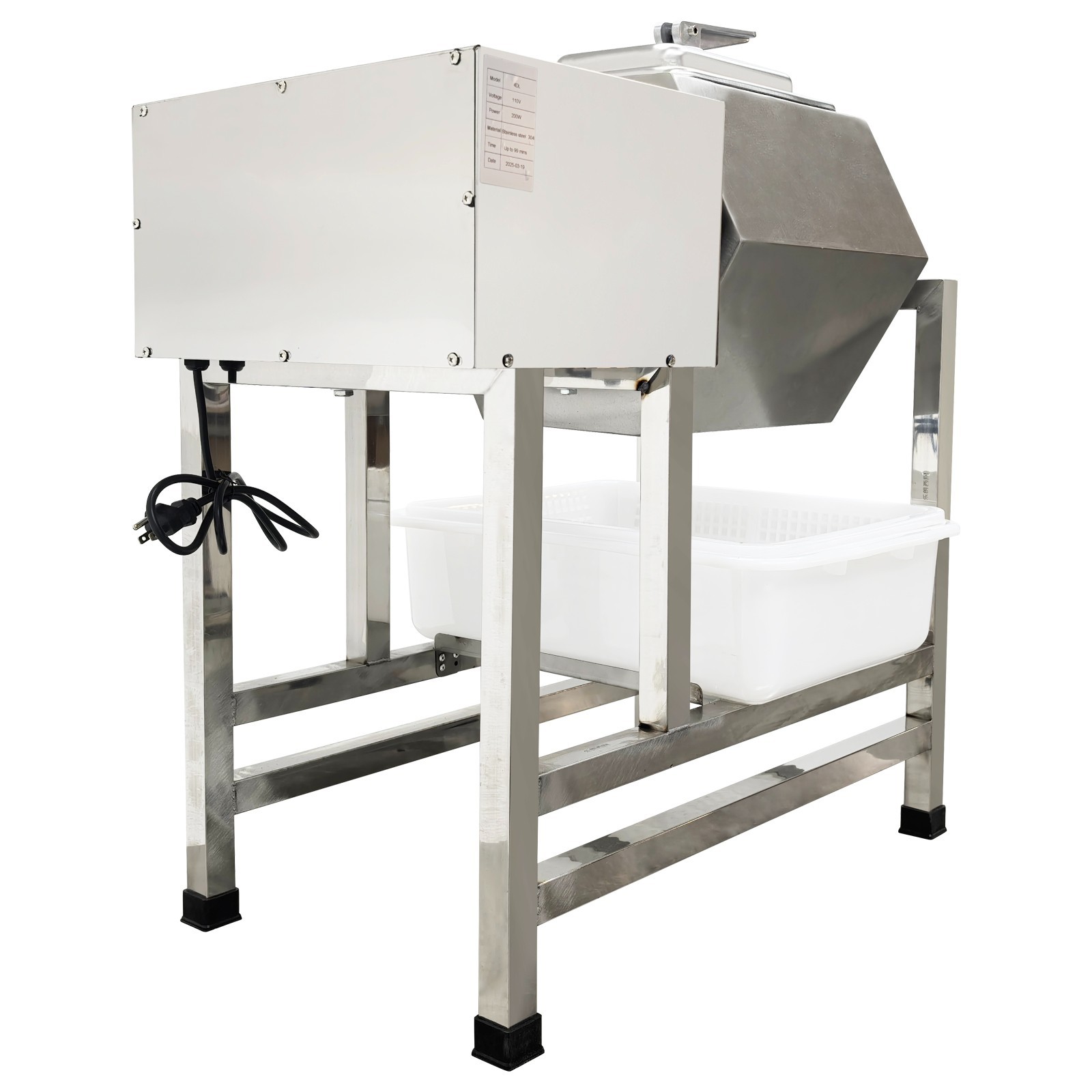 Commercial Meat Tumbler 110V Marinating Machine 38L Stainless Steel Hexagonal Ba