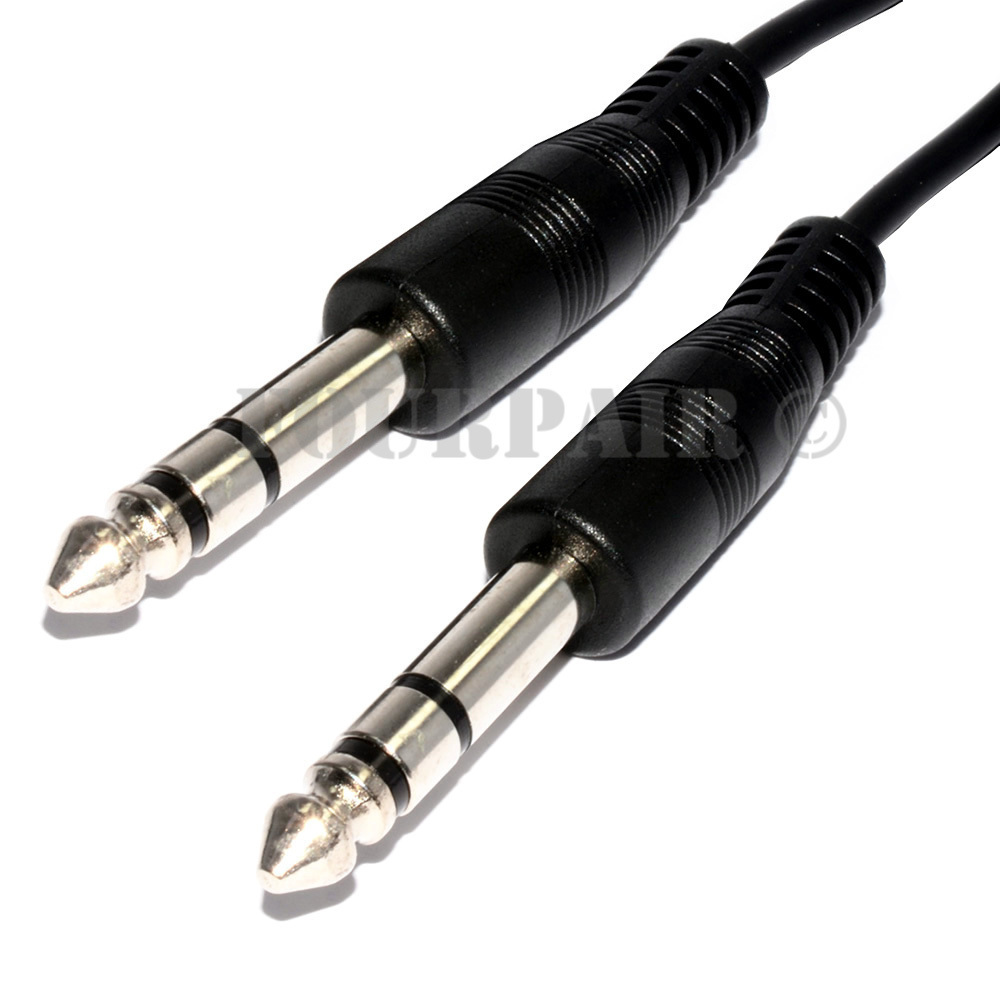 2 PACK - 6ft STEREO TRS 1/4" to 6.3mm MALE BALANCED AUDIO PA DJ PATCH CABLE CORD