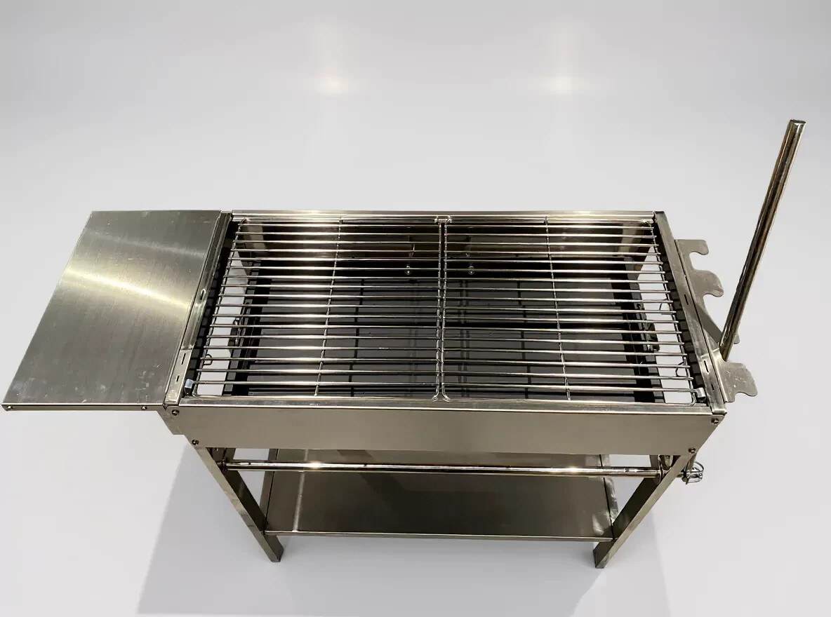 Stainless Steel Mangal Grill 3-in-1 BBQ Skewer Rotisserie Flip Basket Adjustable