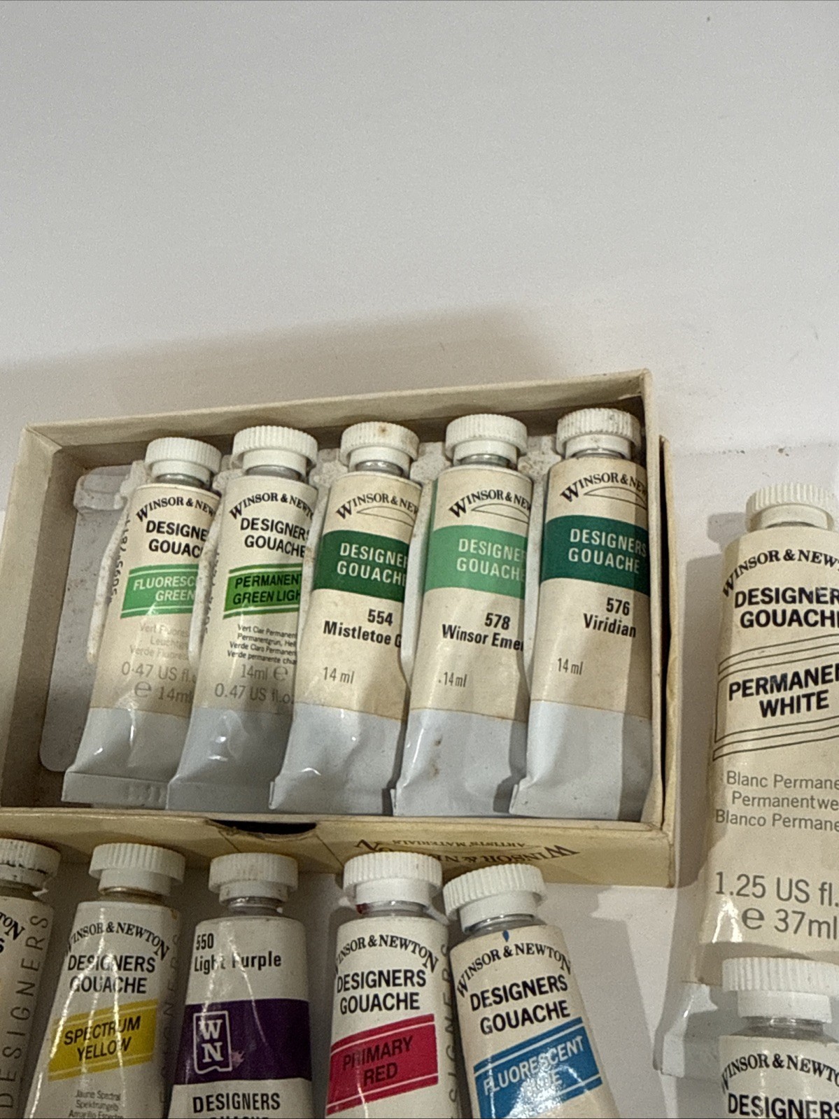Winsor & Newton Designers Gouache Lot Of 19 Assorted Tubes Vintage