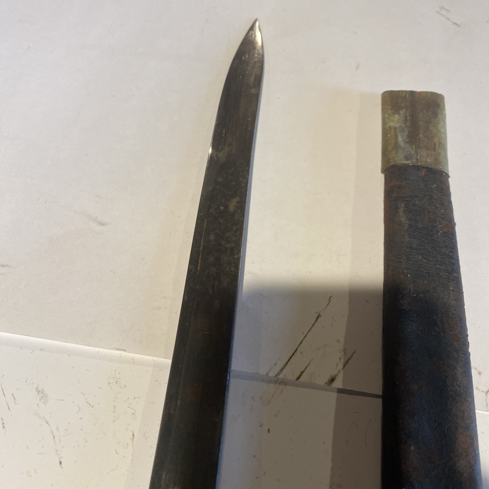 US Navy Rifle Model 1861 Collins Plymouth Whitneyville Saber Bayonet + Scabbard