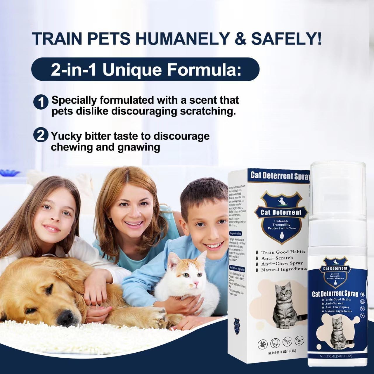 Cat Scratch Deterrent Spray Non-Toxic Stop Scratching Training Aid Natural 5oz