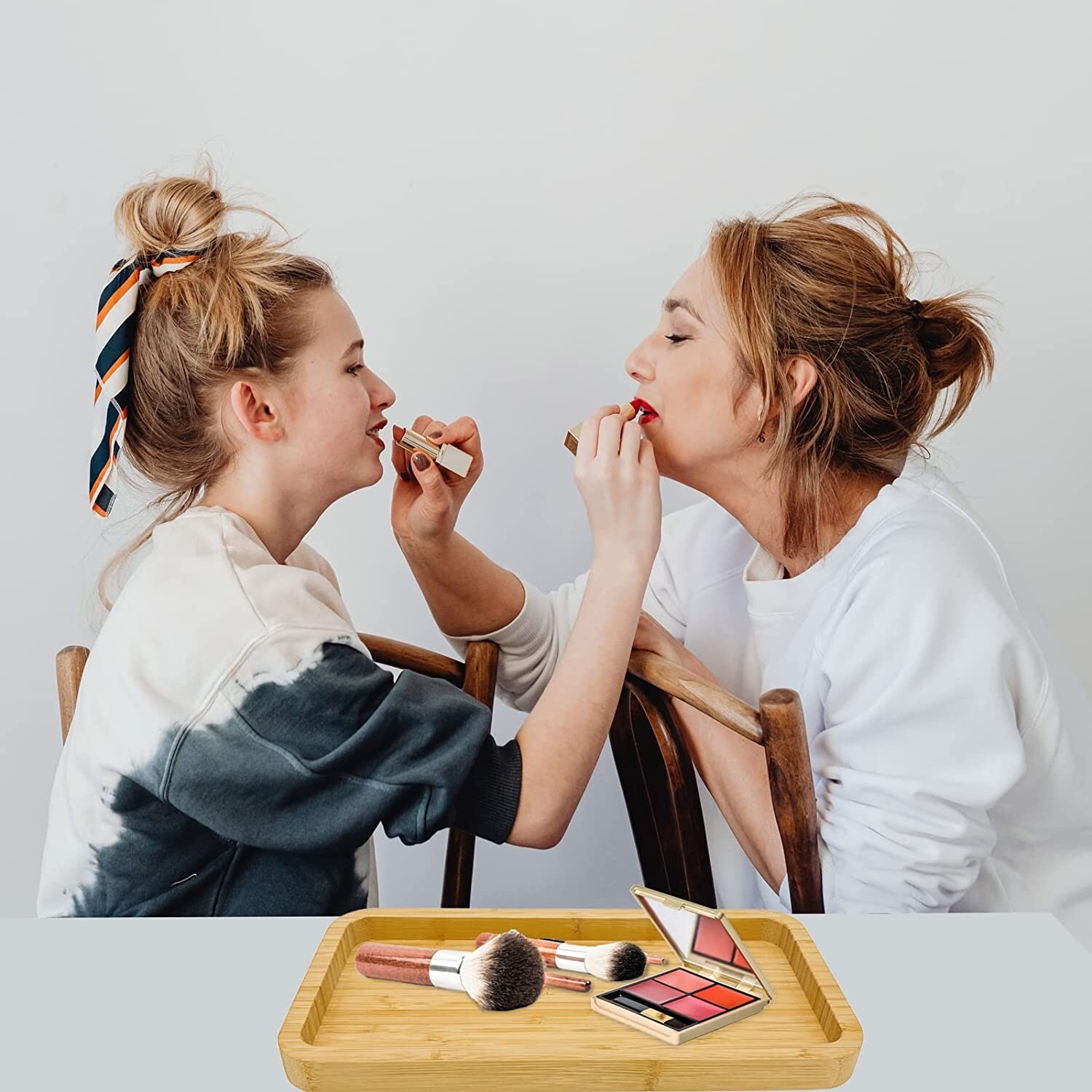 Bamboo Vanity Organizing Caddy Tray, Bathroom Counter Bedroom Catch All 12x6