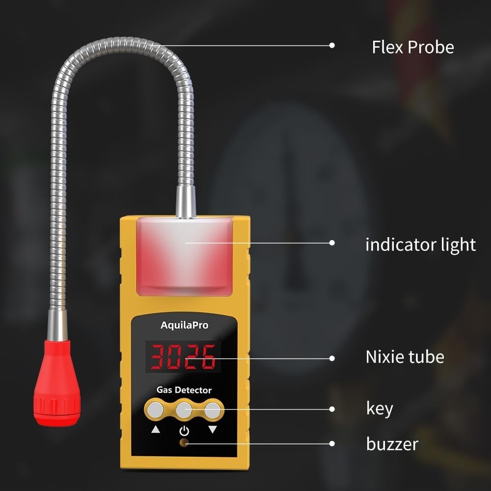 Natural Gas Leak Detector, 13" Gooseneck for Propane and Combustible Gas