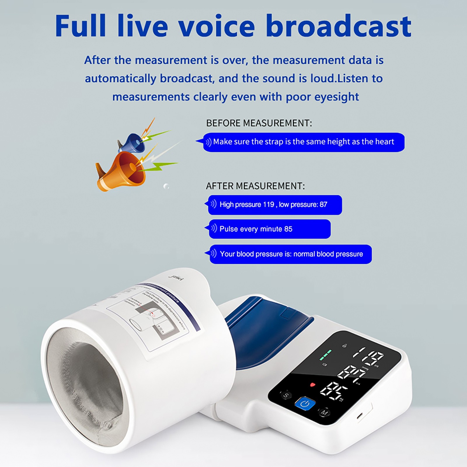 Blood Pressure Monitor Barrel Blood Digital Blood Pressure Machine Heart Rate