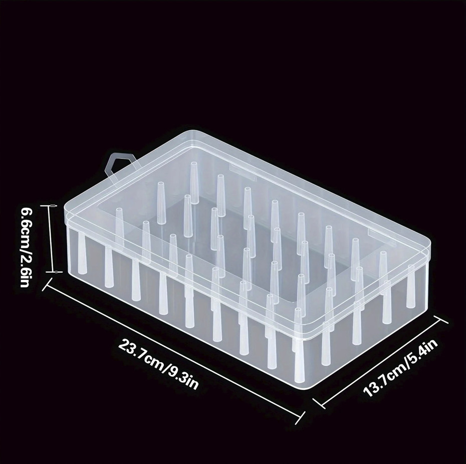 42 Roll Sewing Thread Storage Box Transparent PP Embroidery Organizer - NEW