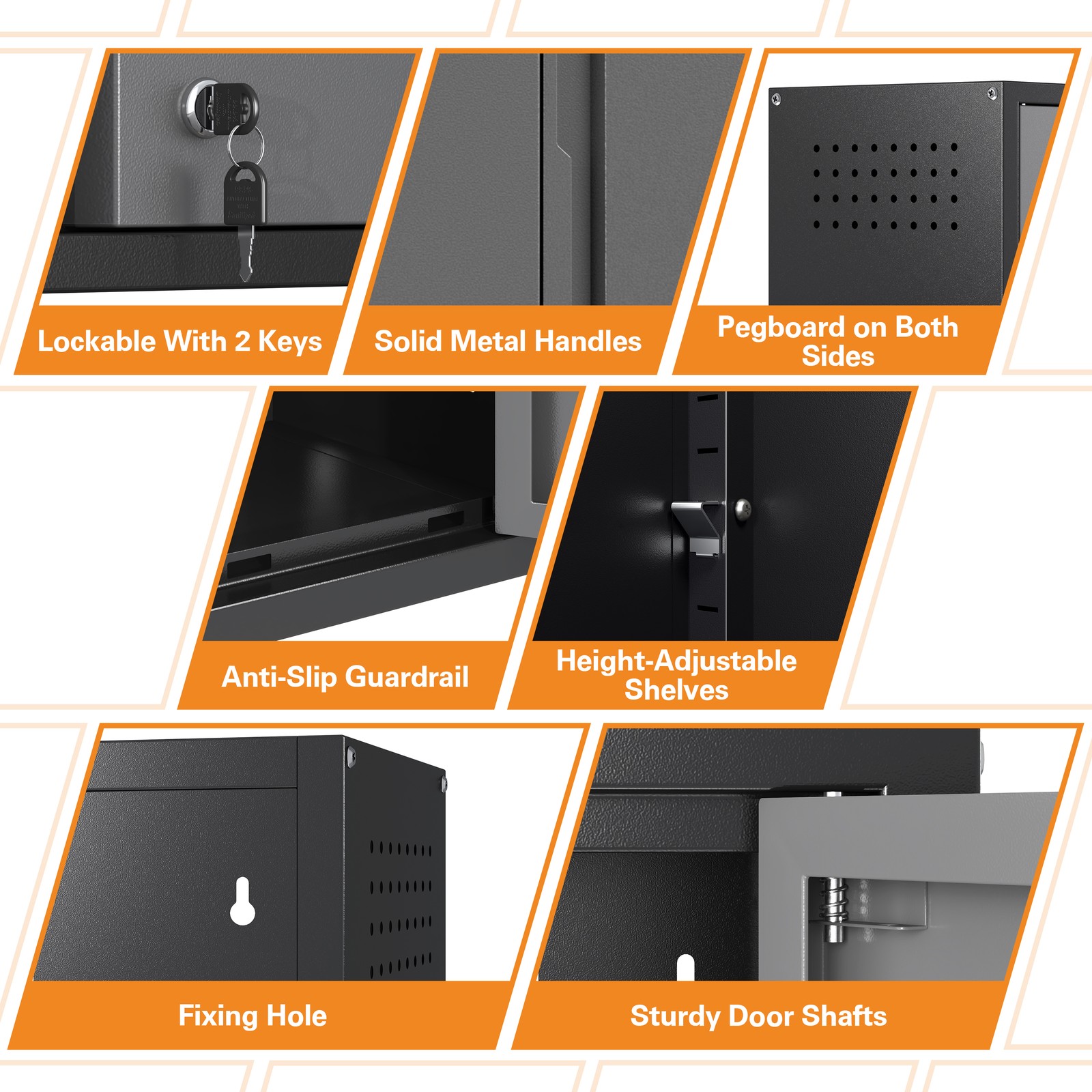 Wall Tool Chest Wall Mounted Tool Box Lockable Tool Storage Cabinet For Garage